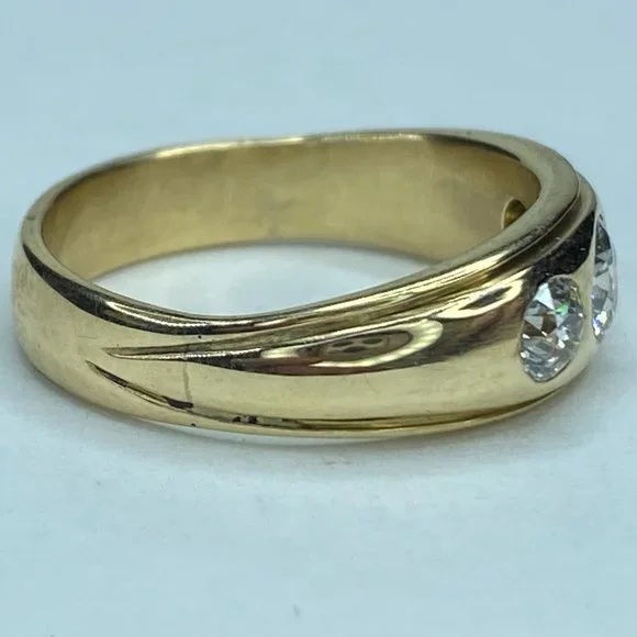 Appraised $4,395 14K yellow gold 1.0ct G/VS1 Euro cut Diamond ring band 5.0g s7